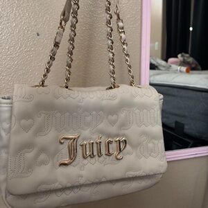 Juicy Couture Beige Shoulder Bag with Gold Accents